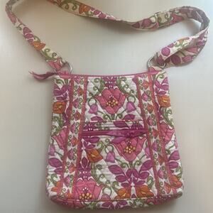 Vera Bradley Crossbody Hipster Bag Purse Pink Green Lilli Bell